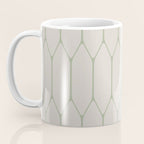 Long Honeycomb Minimalist Geometric Pattern in Beige and Sage Green Coffee Mug Gallery Image 3