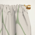 Long Honeycomb Minimalist Geometric Pattern in Beige and Sage Green Window Curtain Gallery Image 2