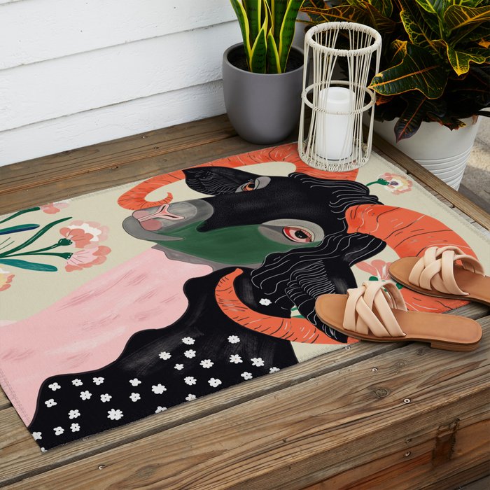 Floral Ram Outdoor Rug Gallery Image 2