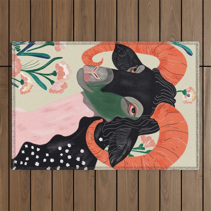 Floral Ram Outdoor Rug Gallery Image 1