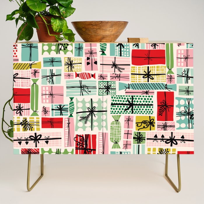 Wobbly pile of Christmas presents Credenza Gallery Image 1