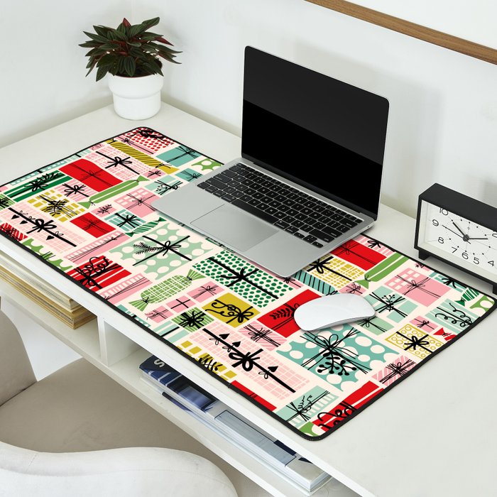 Wobbly pile of Christmas presents Desk Mat Gallery Image 2