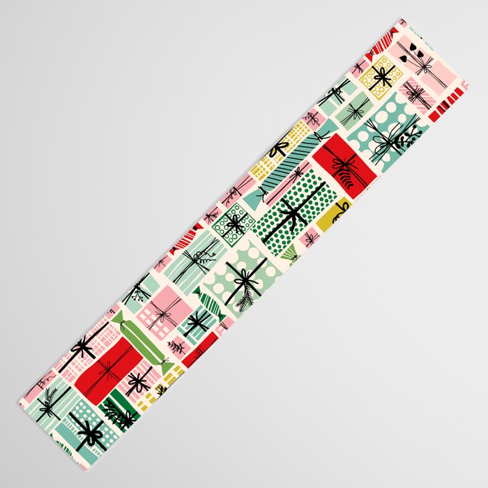 Wobbly pile of Christmas presents Table Runner Gallery Image 3