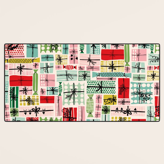 Wobbly pile of Christmas presents Desk Mat Gallery Image 3