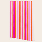 Pink and Orange Stripes Freehand Wallpaper Gallery Image 2
