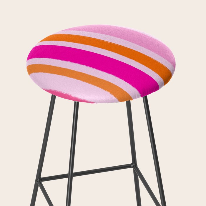 Pink and Orange Stripes Freehand Stool Gallery Image 2