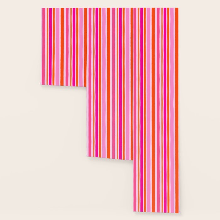Pink and Orange Stripes Freehand Wallpaper Gallery Image 3