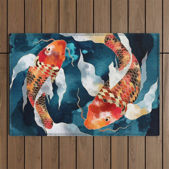 Metallic Koi II Outdoor Rug Gallery Image 1