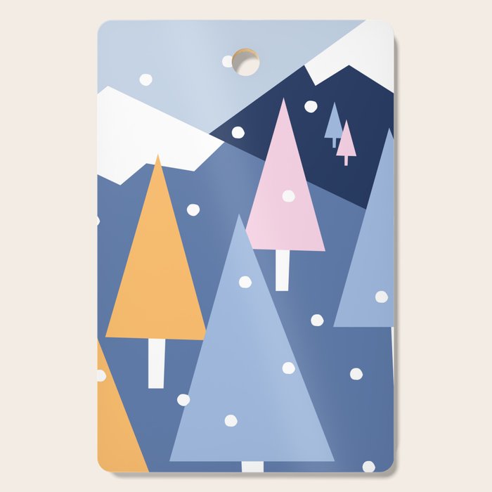 Snowy mountains and trees Cutting Board Gallery Image 1