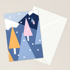 Snowy mountains and trees Stationery Card Gallery Image 2