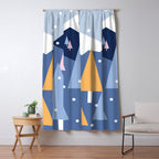 Snowy mountains and trees Window Curtain Gallery Image 5