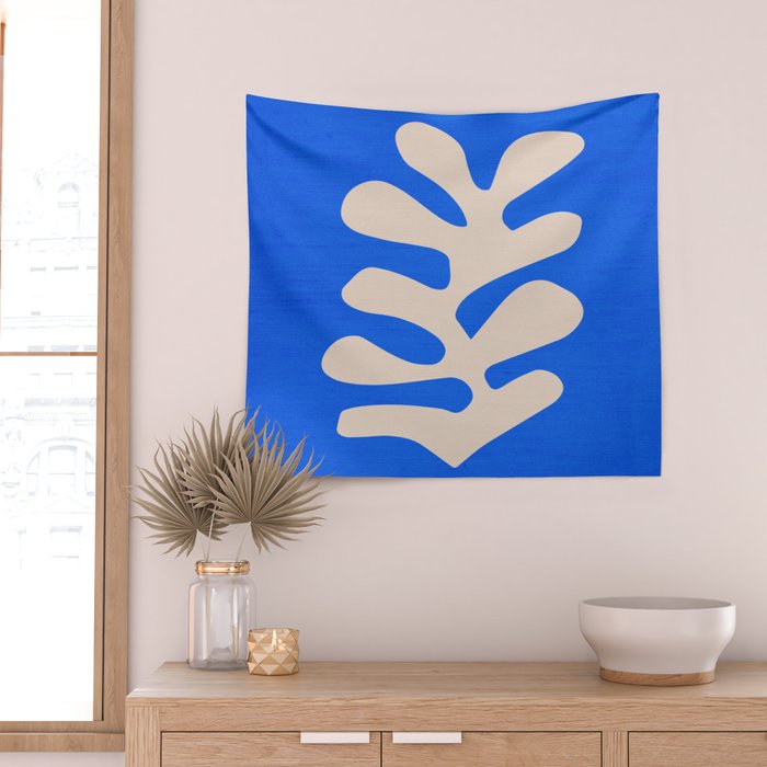 Chathams Blue: Wild Leaf | Matisse Foliage Paper Cutouts 02 Wall Tapestry Gallery Image 2