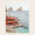 Capri Island Summer Photo | Bagni di Maria Beach Club Art Print | Italy Landscape Travel Photography Poster Gallery Image 4