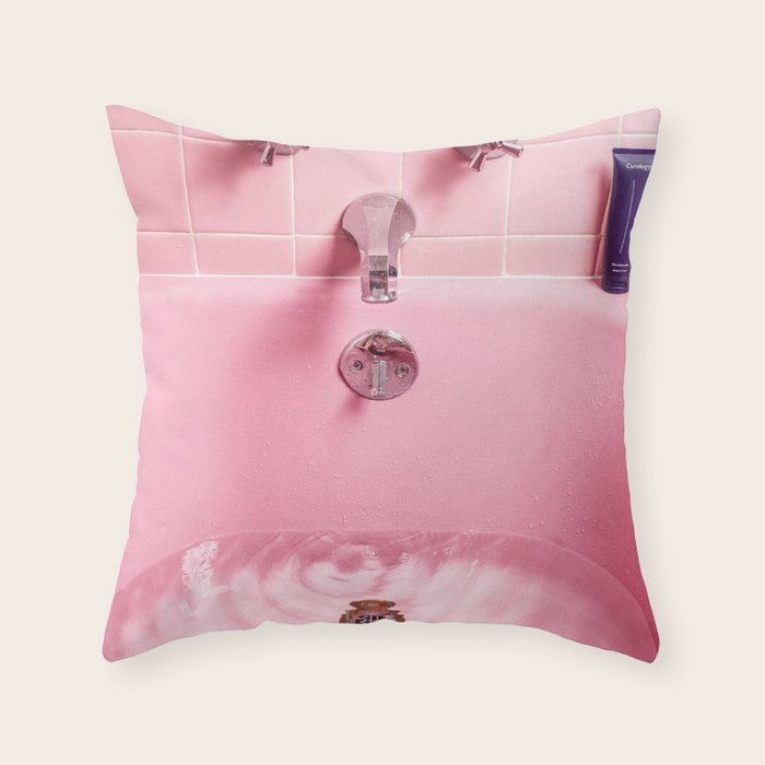 Pink Bathtub Throw Pillow Gallery Image 1