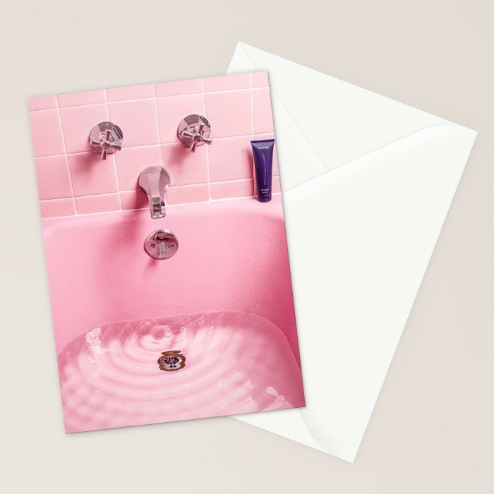 Pink Bathtub Stationery Card Gallery Image 2