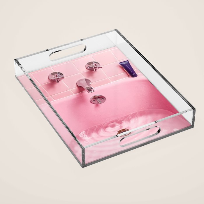 Pink Bathtub Acrylic Tray Gallery Image 1