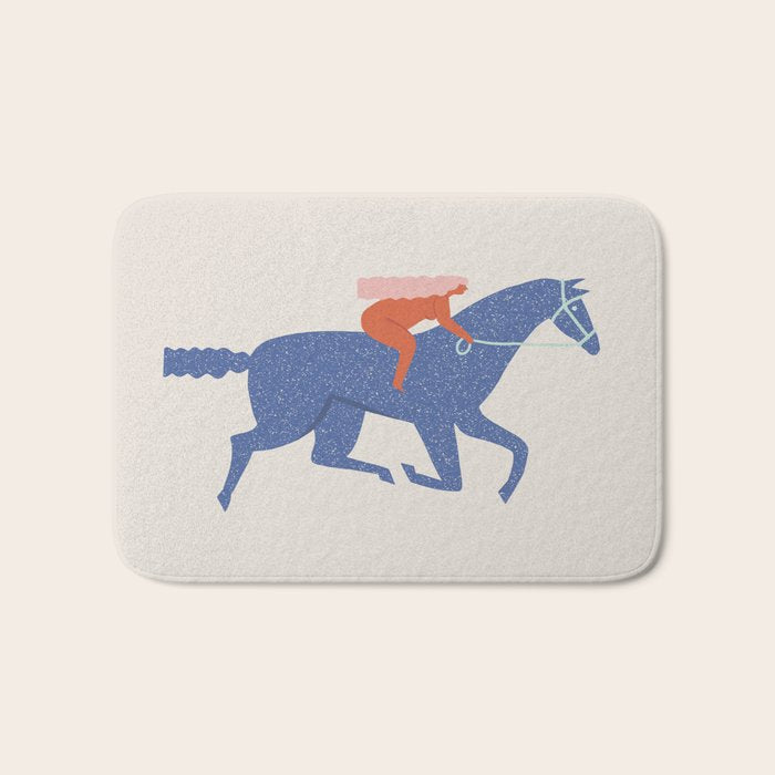Blue horse Bath Mat Gallery Image 1