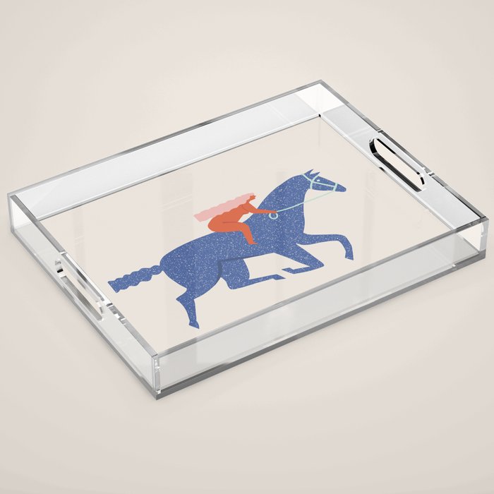 Blue horse Acrylic Tray Gallery Image 1