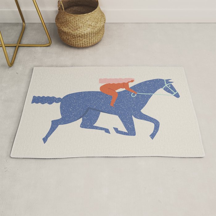 Blue horse Rug Gallery Image 1