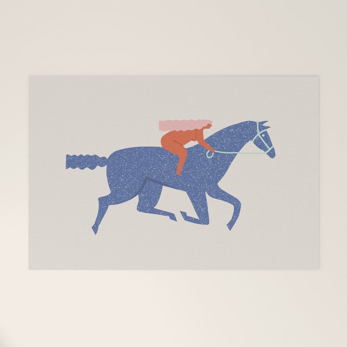 Blue horse Welcome Mat Gallery Image 1