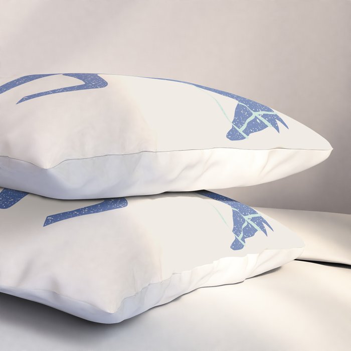 Blue horse Pillow Sham Gallery Image 3