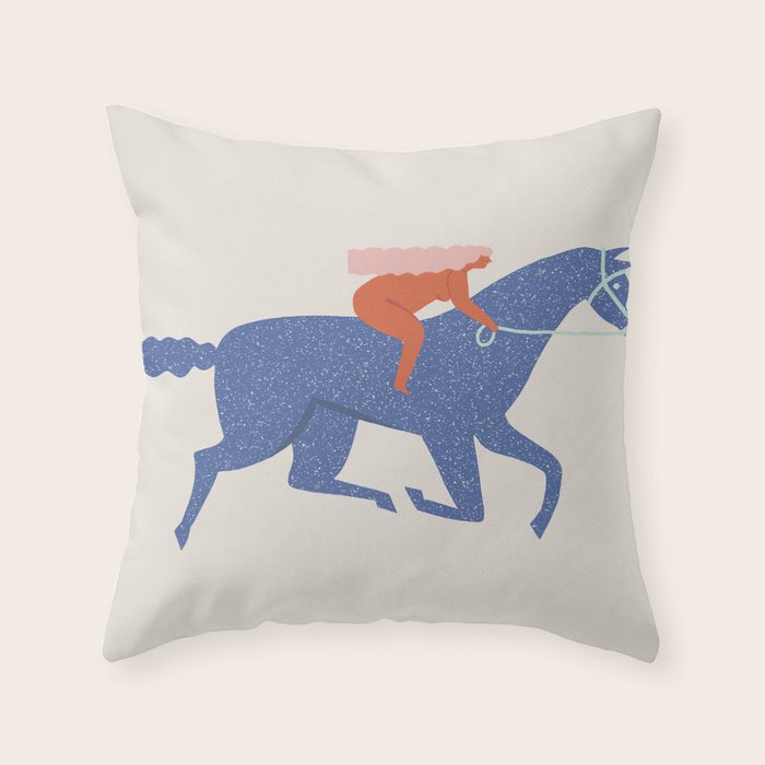 Blue horse Throw Pillow Gallery Image 6