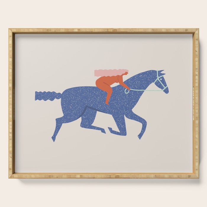 Blue horse Serving Tray Gallery Image 1