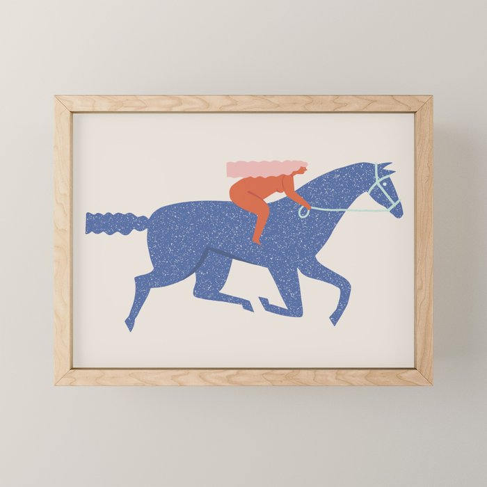 Blue horse Mini Art Print Gallery Image 1
