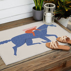 Blue horse Outdoor Rug Gallery Image 2