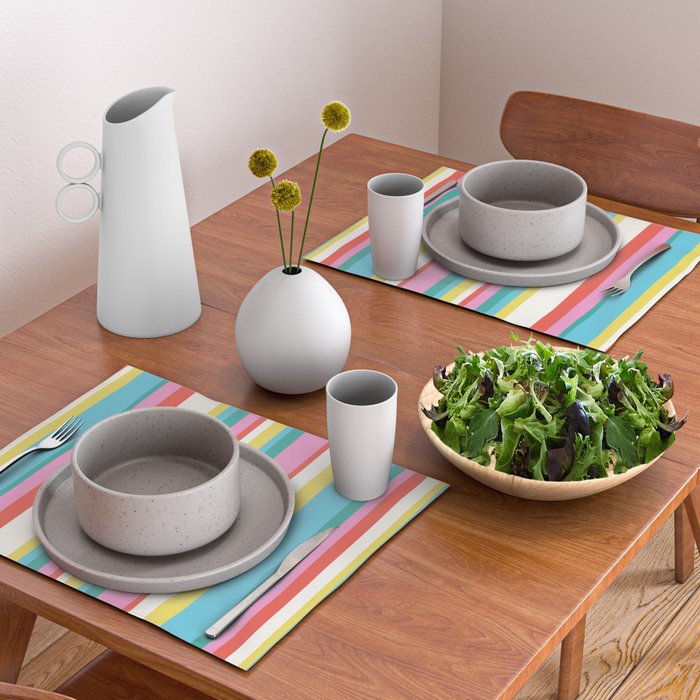 Classic Stripes II - 60s Candy Rainbow Placemat Gallery Image 2