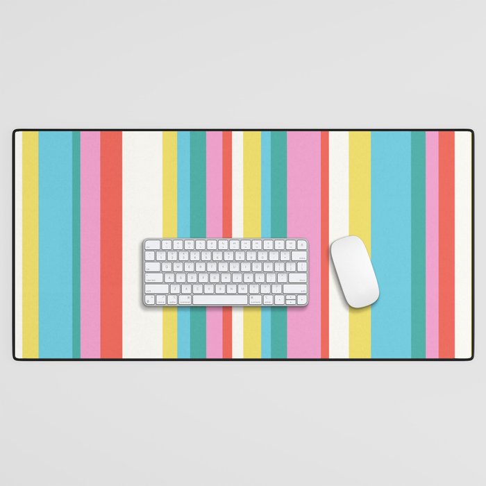 Classic Stripes II - 60s Candy Rainbow Desk Mat Gallery Image 1