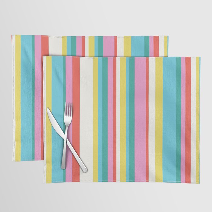 Classic Stripes II - 60s Candy Rainbow Placemat Gallery Image 1