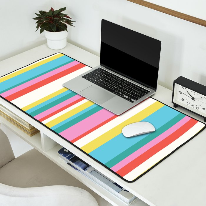 Classic Stripes II - 60s Candy Rainbow Desk Mat Gallery Image 2