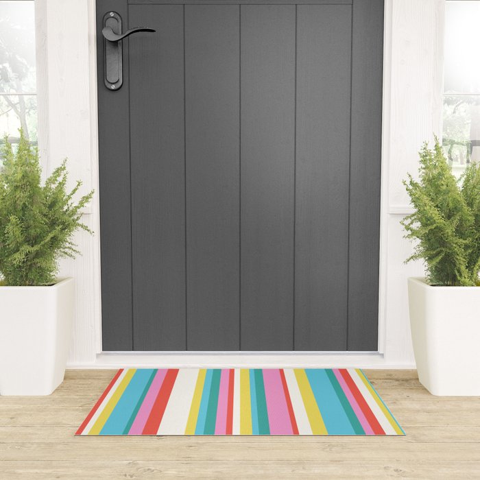 Classic Stripes II - 60s Candy Rainbow Welcome Mat Gallery Image 3