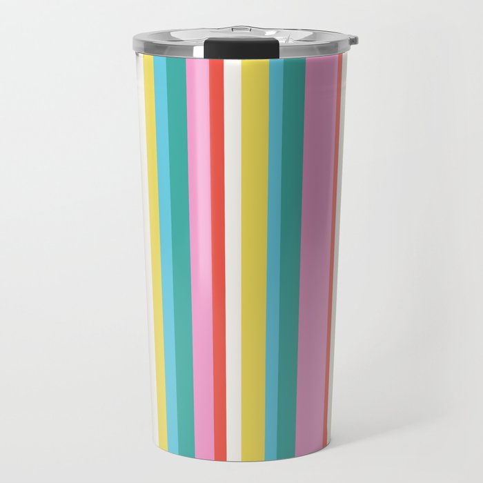 Classic Stripes II - 60s Candy Rainbow Travel Mug Gallery Image 1