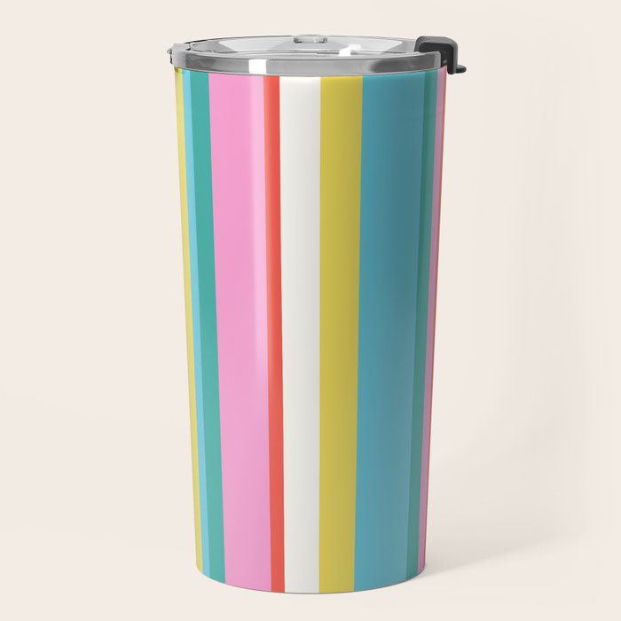 Classic Stripes II - 60s Candy Rainbow Travel Mug Gallery Image 2