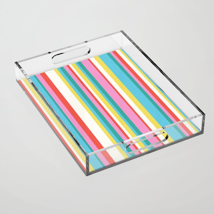 Classic Stripes II - 60s Candy Rainbow Acrylic Tray Gallery Image 1