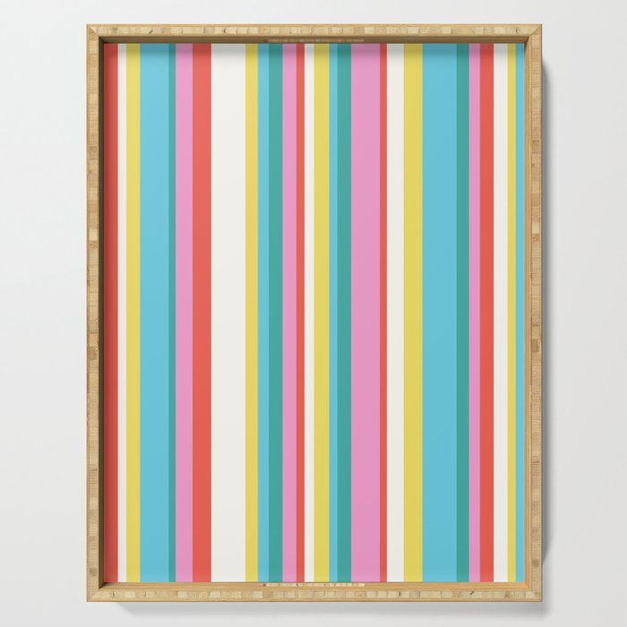 Classic Stripes II - 60s Candy Rainbow Serving Tray Gallery Image 1