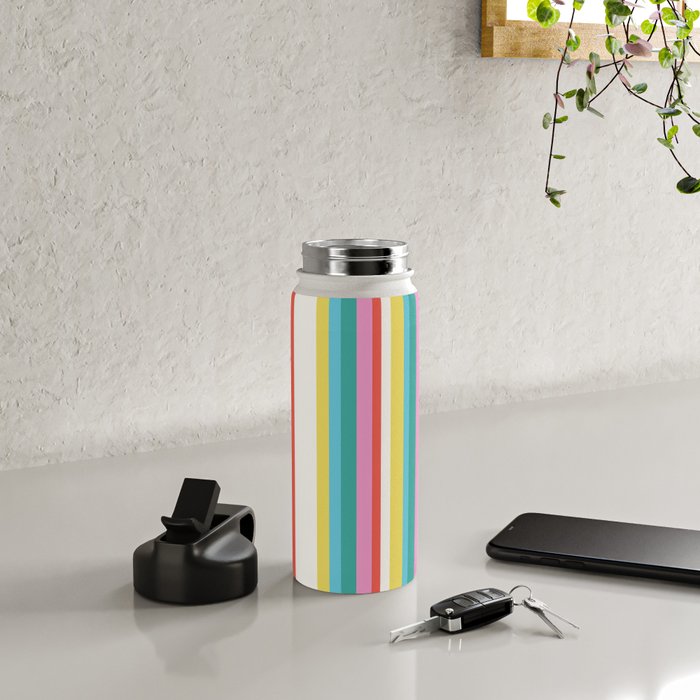 Classic Stripes II - 60s Candy Rainbow Water Bottle Gallery Image 4