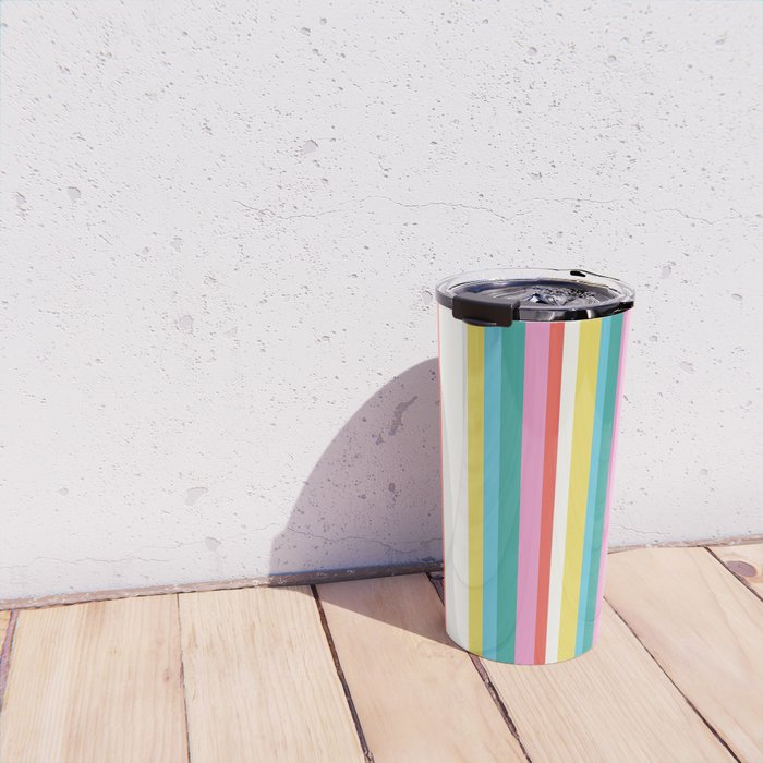 Classic Stripes II - 60s Candy Rainbow Travel Mug Gallery Image 4