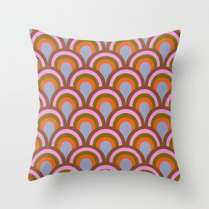 Retro Rainbow Arches Throw Pillow Gallery Image 6