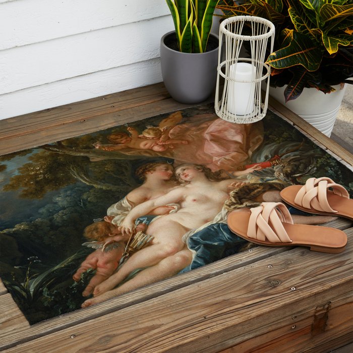 François Boucher "Jupiter and Callisto (The Nymph Callisto Seduced by Jupiter in the Guise of Diana) Outdoor Rug Gallery Image 2