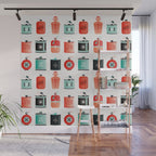 Flask Collection - Red & Turquoise Palette Wall Mural Gallery Image 1