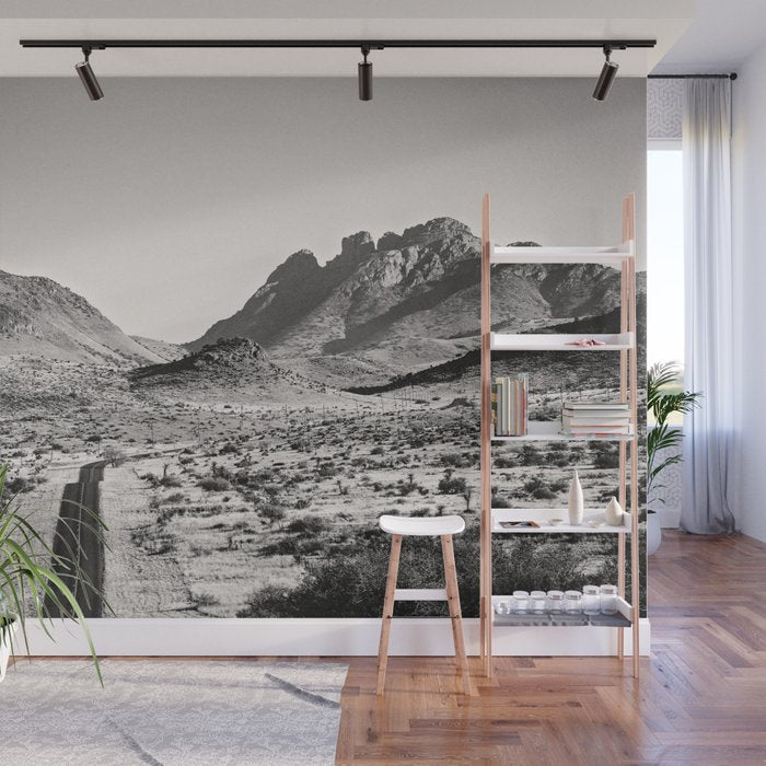 The Lost Highway III Black & White Wall Mural Gallery Image 1