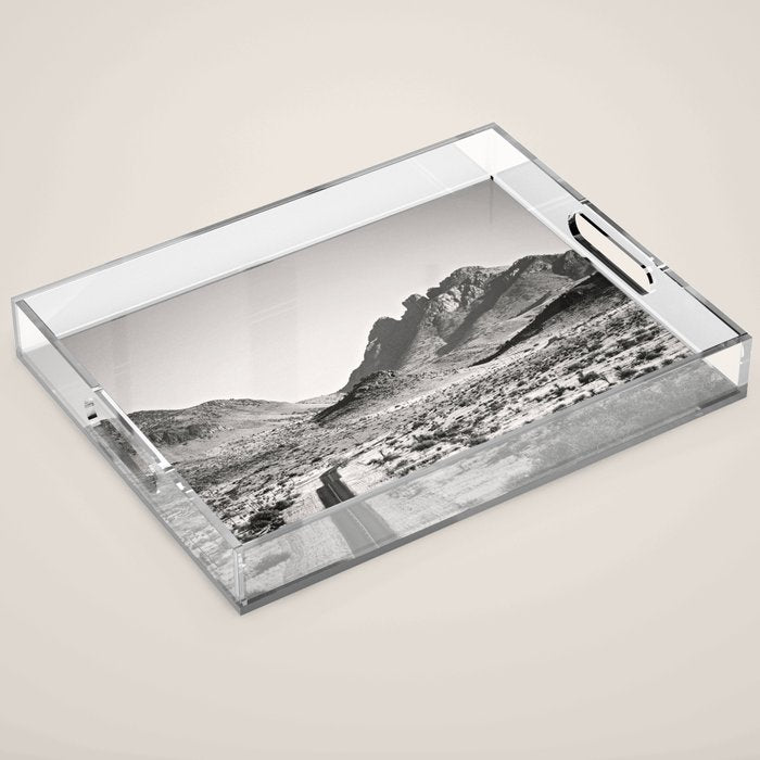 The Lost Highway III Black & White Acrylic Tray Gallery Image 1