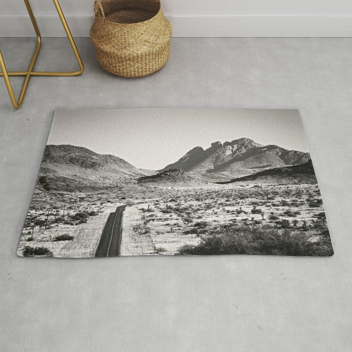 The Lost Highway III Black & White Rug Gallery Image 1