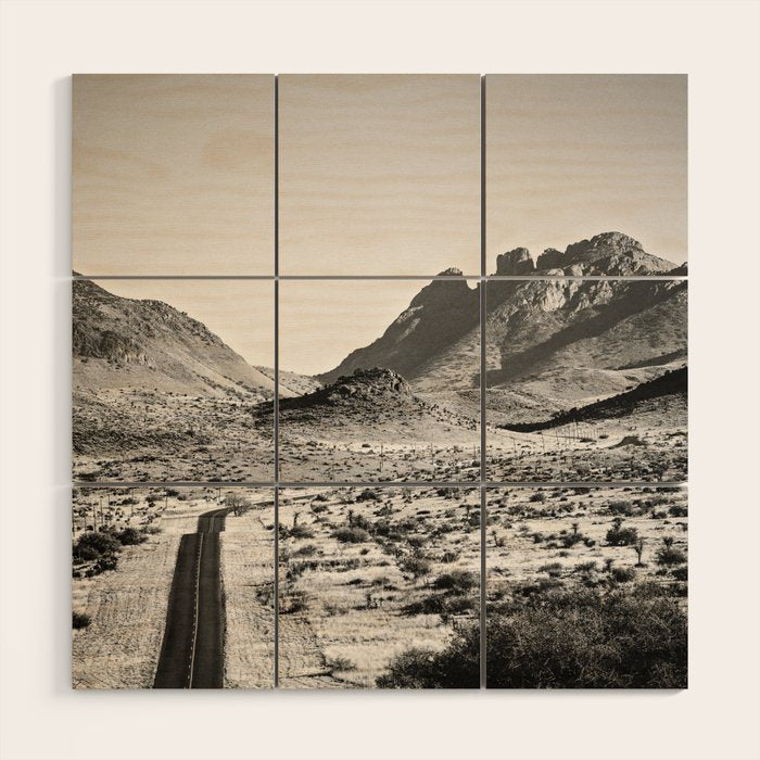 The Lost Highway III Black & White Wood Wall Art Gallery Image 1
