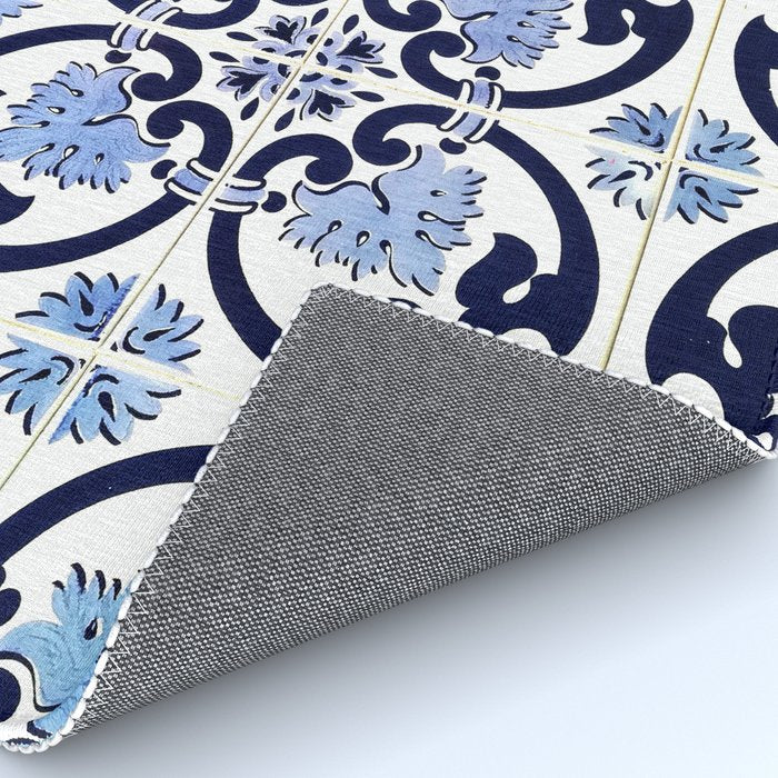 Azulejos, moroccan tiles, Painted tiles, blue, white, portugal Rug Gallery Image 4