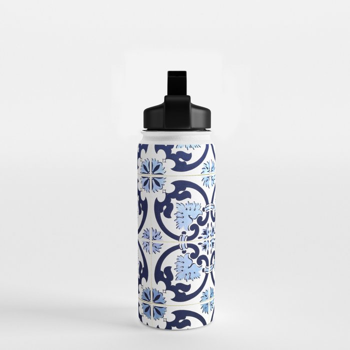 Azulejos, moroccan tiles, Painted tiles, blue, white, portugal Water Bottle Gallery Image 2
