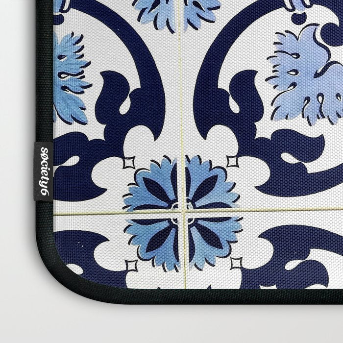 Azulejos, moroccan tiles, Painted tiles, blue, white, portugal Laptop Sleeve Gallery Image 3